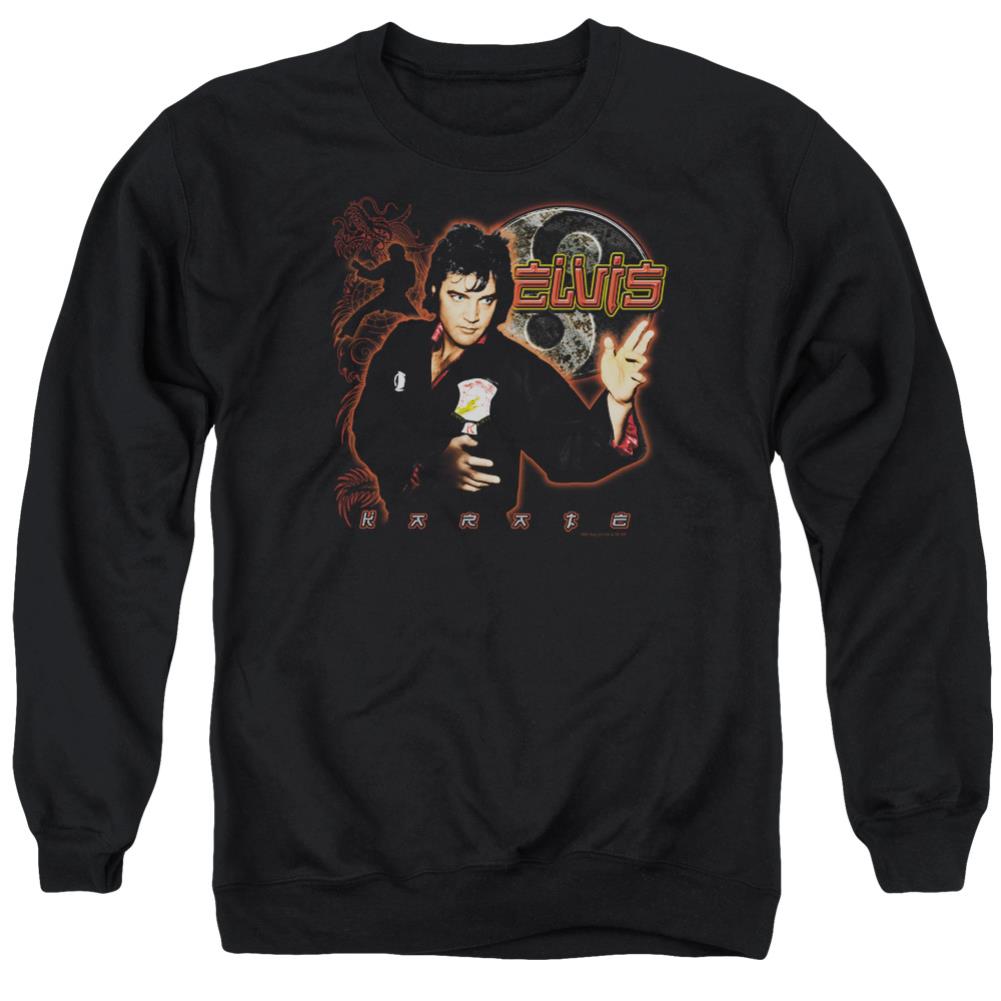 Elvis Presley Karate Men's Crewneck 50 50 Poly Long-Sleeve T-Shirt