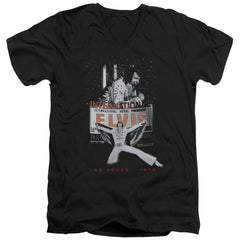 Elvis Presley Las Vegas Men's 30/1 Cotton Slim V-Neck T-Shirt