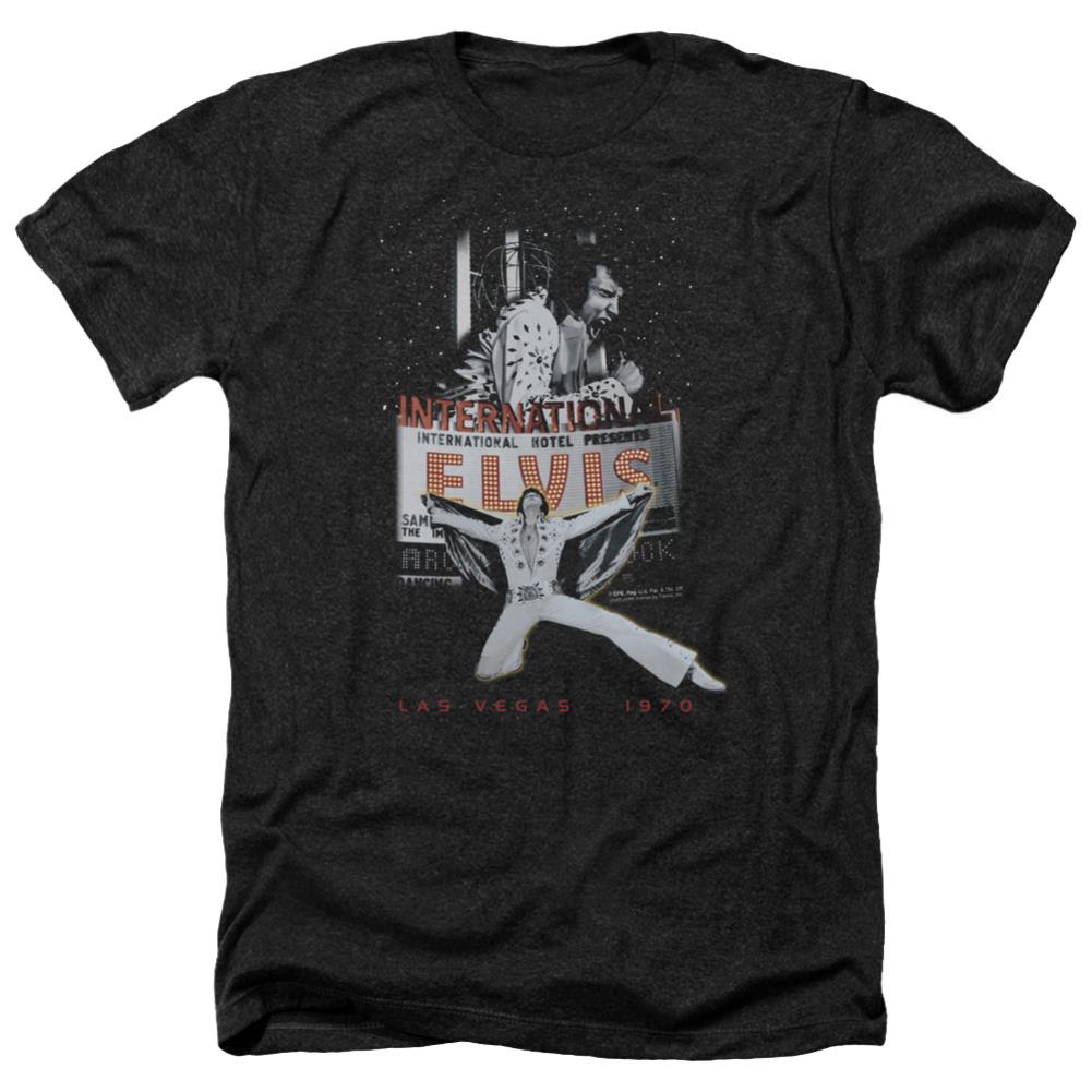 Elvis Presley Las Vegas Men's 30/1 Heather 60 40 Poly Short-Sleeve T-Shirt