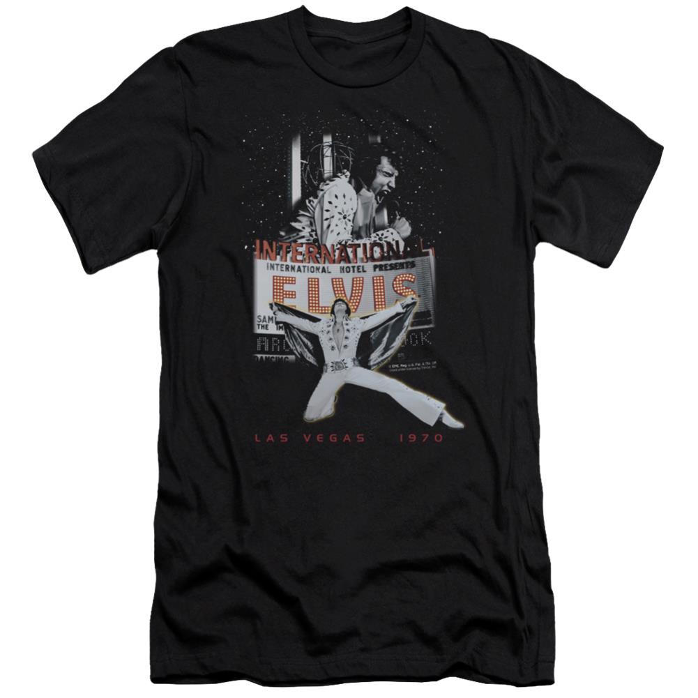 Elvis Presley Las Vegas Men's Ultra-Soft 30/1 Cotton Slim Short-Sleeve T-Shirt