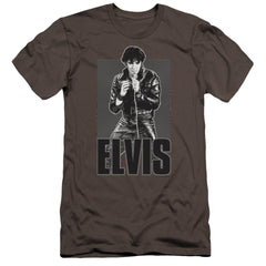 Elvis Presley Leather Men's Ultra-Soft 30/1 Cotton Slim Short-Sleeve T-Shirt