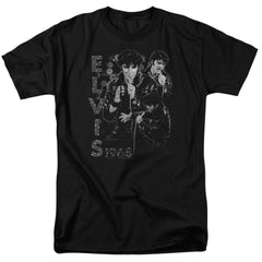 Elvis Presley Leathered Men's 18/1 Cotton Short-Sleeve T-Shirt