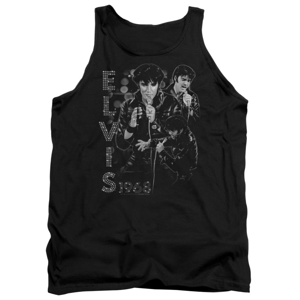 Elvis Presley Leathered Men's 18/1 Cotton Tank Top