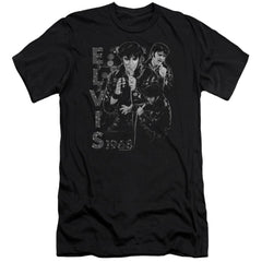 Elvis Presley Leathered Men's Ultra-Soft 30/1 Cotton Slim Short-Sleeve T-Shirt