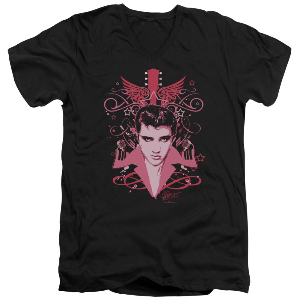 Elvis Presley Lets Face It Men's 30/1 Cotton Slim V-Neck T-Shirt