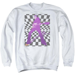 Elvis Presley Lets Rock Men's Crewneck 50 50 Poly Long-Sleeve T-Shirt
