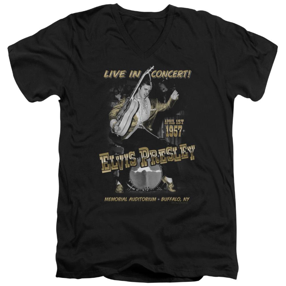 Elvis Presley Live In Buffalo Men's 30/1 Cotton Slim V-Neck T-Shirt
