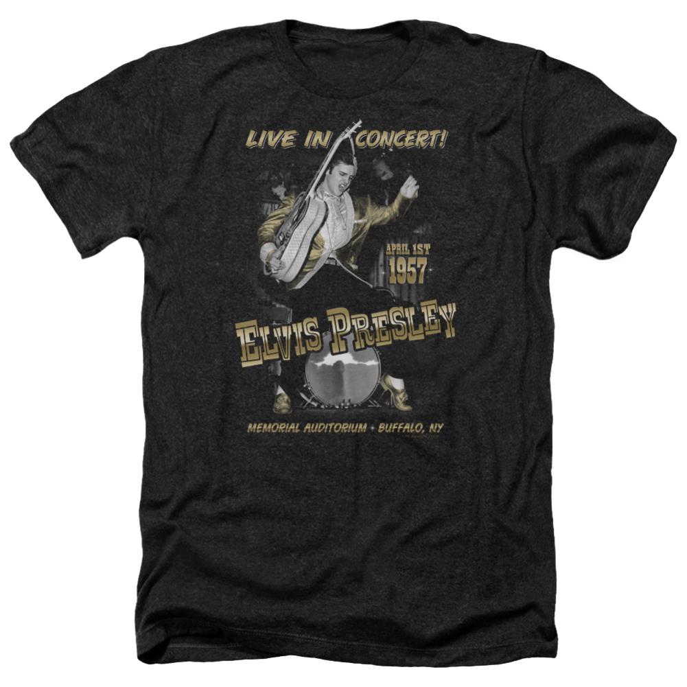Elvis Presley Live In Buffalo Men's 30/1 Heather 60 40 Poly Short-Sleeve T-Shirt