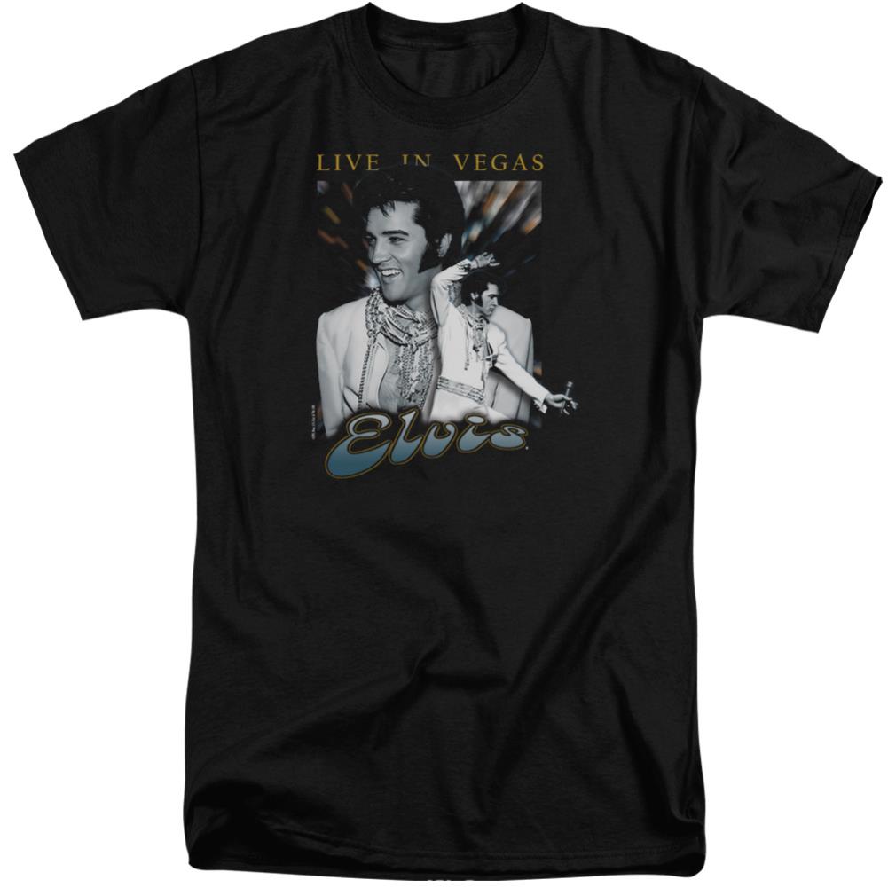 Elvis Presley Live In Vegas Men's 18/1 Tall Cotton Short-Sleeve T-Shirt