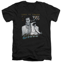 Elvis Presley Live In Vegas Men's 30/1 Cotton Slim V-Neck T-Shirt