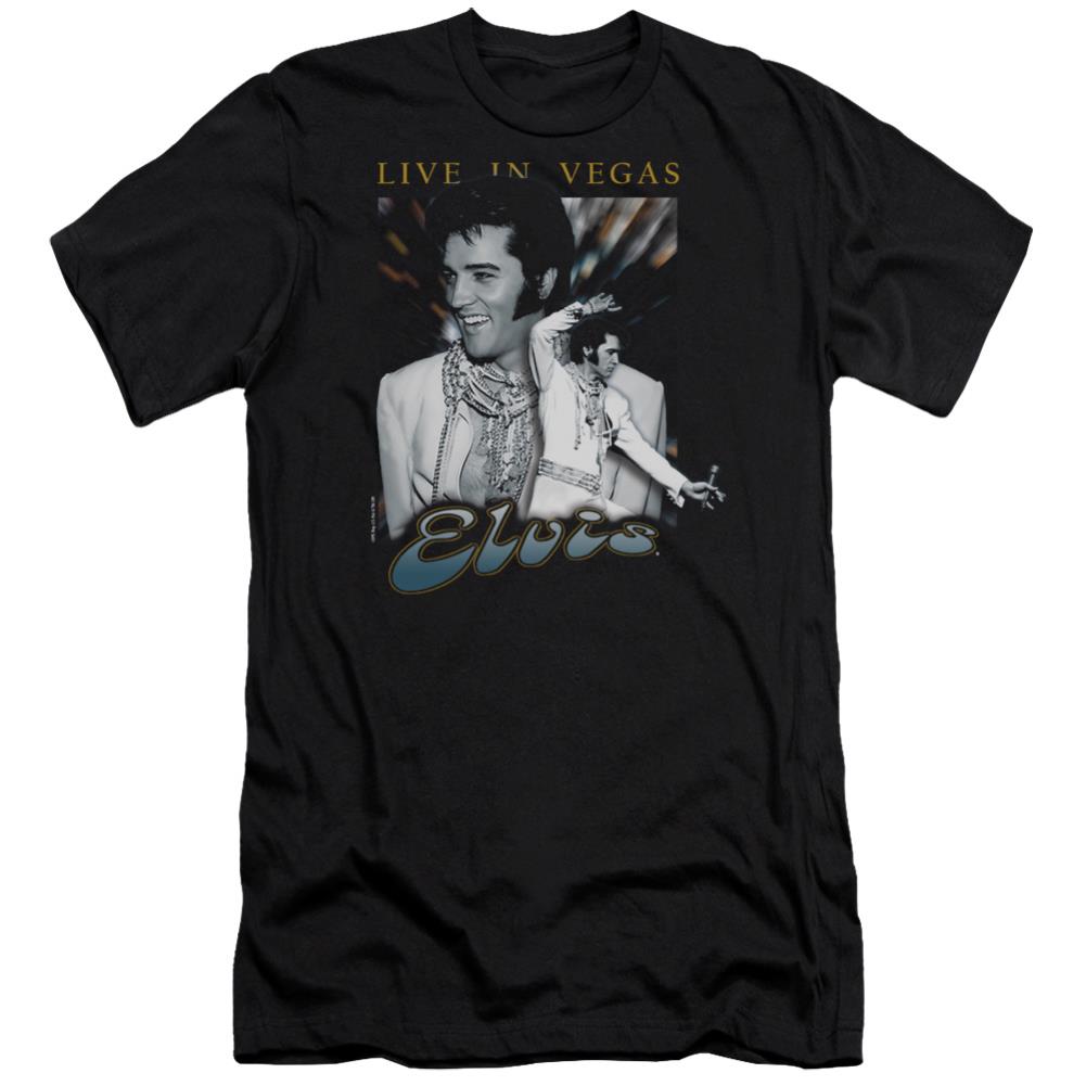 Elvis Presley Live In Vegas Men's Ultra-Soft 30/1 Cotton Slim Short-Sleeve T-Shirt