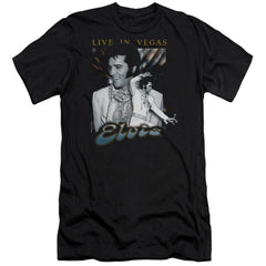 Elvis Presley Live In Vegas Men's Ultra-Soft 30/1 Cotton Slim Short-Sleeve T-Shirt