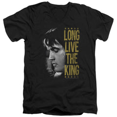 Elvis Presley Long Live The King Men's 30/1 Cotton Slim V-Neck T-Shirt