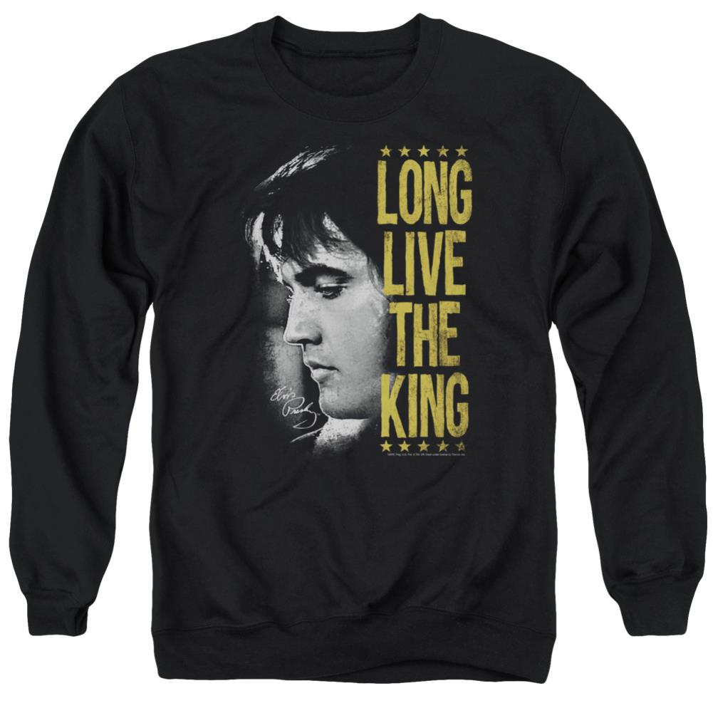 Elvis Presley Long Live The King Men's Crewneck 50 50 Poly Long-Sleeve T-Shirt