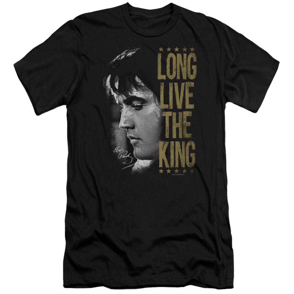 Elvis Presley Long Live The King Men's Ultra-Soft 30/1 Cotton Slim Short-Sleeve T-Shirt