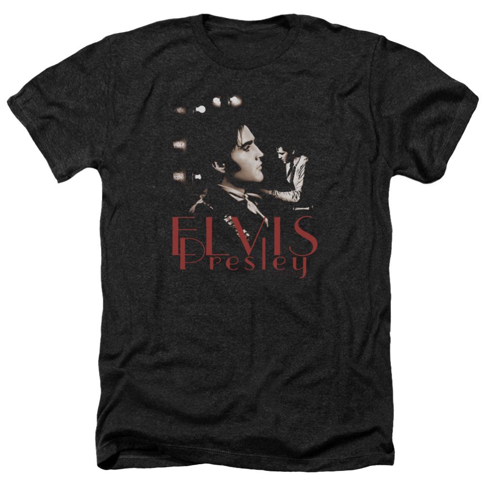Elvis Presley Memories Men's 30/1 Heather 60 40 Poly Short-Sleeve T-Shirt