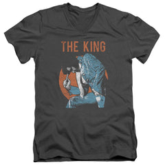 Elvis Presley Mic In Hand Men's 30/1 Cotton Slim V-Neck T-Shirt