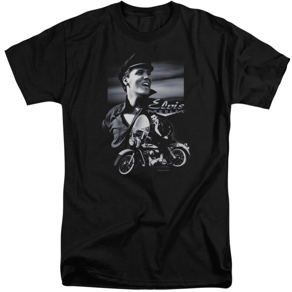 Elvis Presley Motorcycle Men's 18/1 Tall Cotton Short-Sleeve T-Shirt