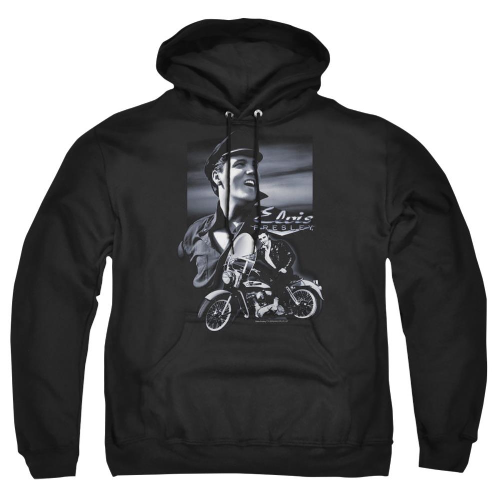 Elvis Presley Motorcycle Men's Pull-Over 75 25 Poly Hoodie