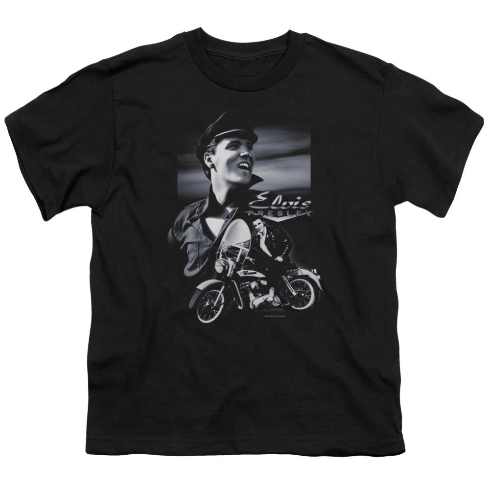 Elvis Presley Motorcycle Youth 18/1 100% Cotton Short-Sleeve T-Shirt