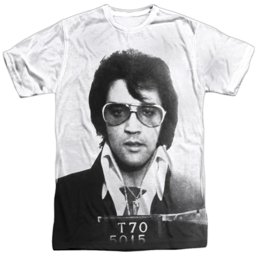 Elvis Presley Mugshot Men's Regular Fit Polyester Short-Sleeve T-Shirt