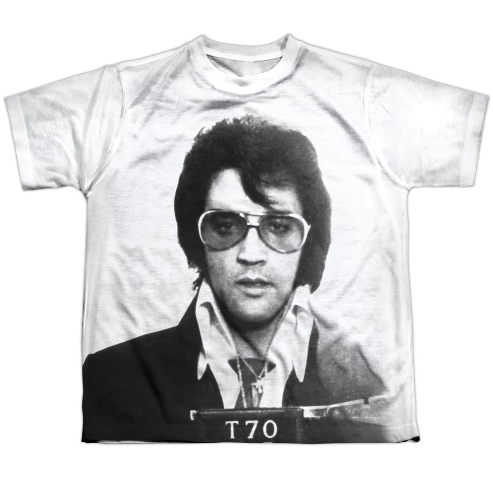 Elvis Presley Mugshot Youth Regular Fit Poly Short-Sleeve T-Shirt