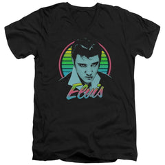 Elvis Presley Neon King Men's 30/1 Cotton Slim V-Neck T-Shirt