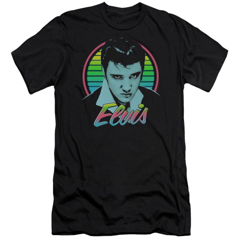 Elvis Presley Neon King Men's Ultra-Soft 30/1 Cotton Slim Short-Sleeve T-Shirt