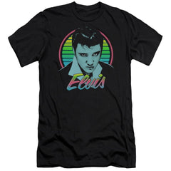 Elvis Presley Neon King Men's Ultra-Soft 30/1 Cotton Slim Short-Sleeve T-Shirt