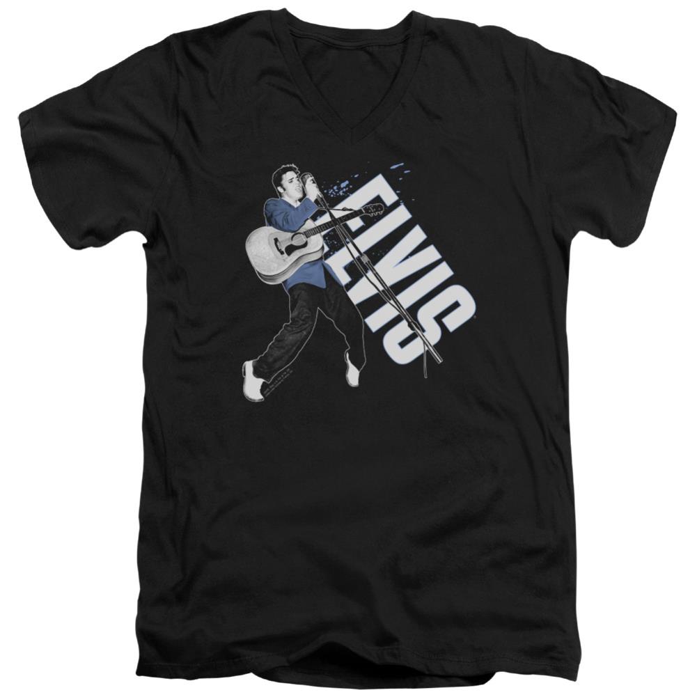 Elvis Presley On His Toes Men's 30/1 Cotton Slim V-Neck T-Shirt