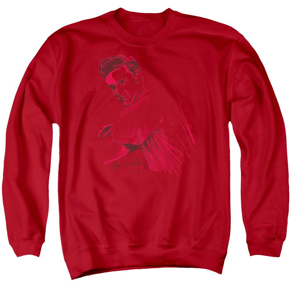 Elvis Presley On The Range Men's Crewneck 50 50 Poly Long-Sleeve T-Shirt