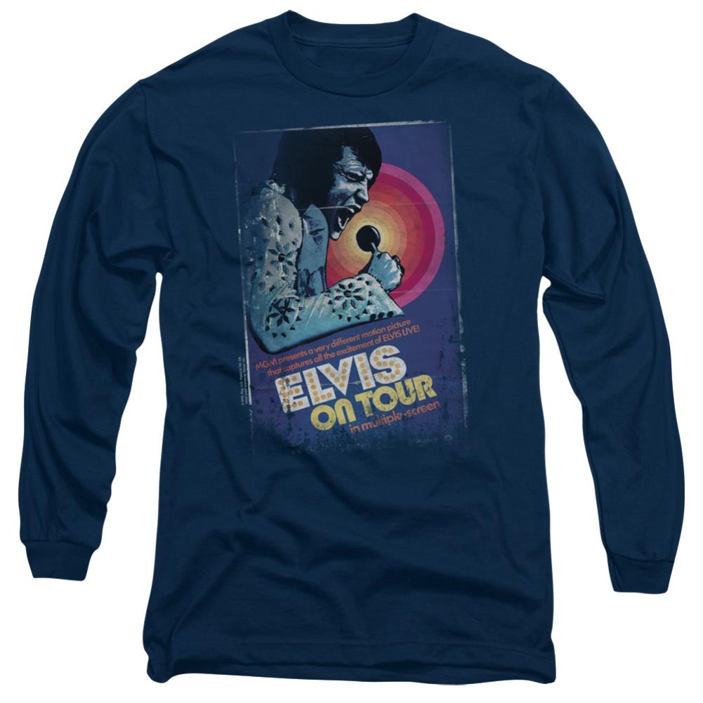 Elvis Presley On Tour Poster Men's 18/1 Cotton Long-Sleeve T-Shirt