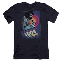 Elvis Presley On Tour Poster Men's Ultra-Soft 30/1 Cotton Slim Short-Sleeve T-Shirt