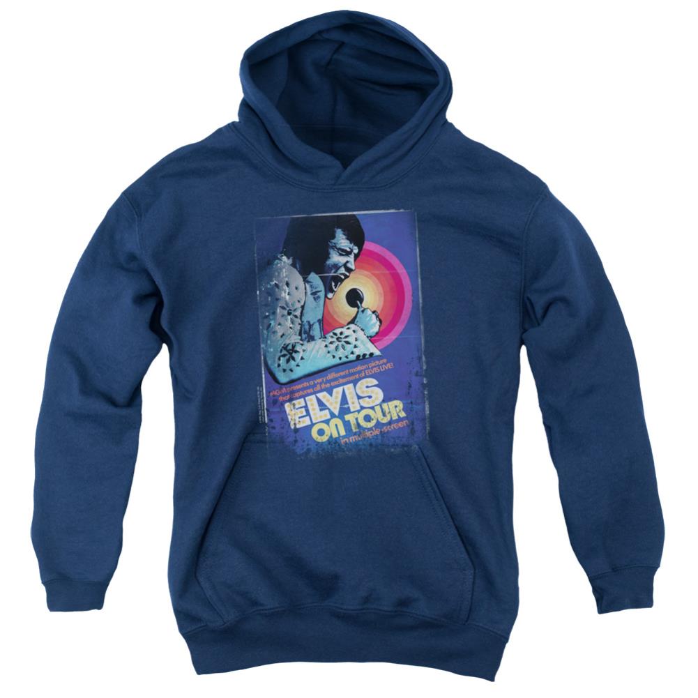 Elvis Presley On Tour Poster Youth Cotton Poly Pull-Over Hoodie
