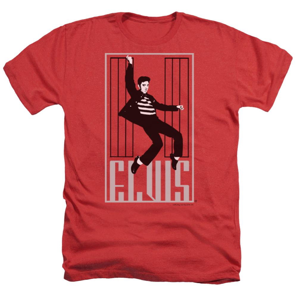 Elvis Presley One Jailhouse Men's 30/1 Heather 60 40 Poly Short-Sleeve T-Shirt