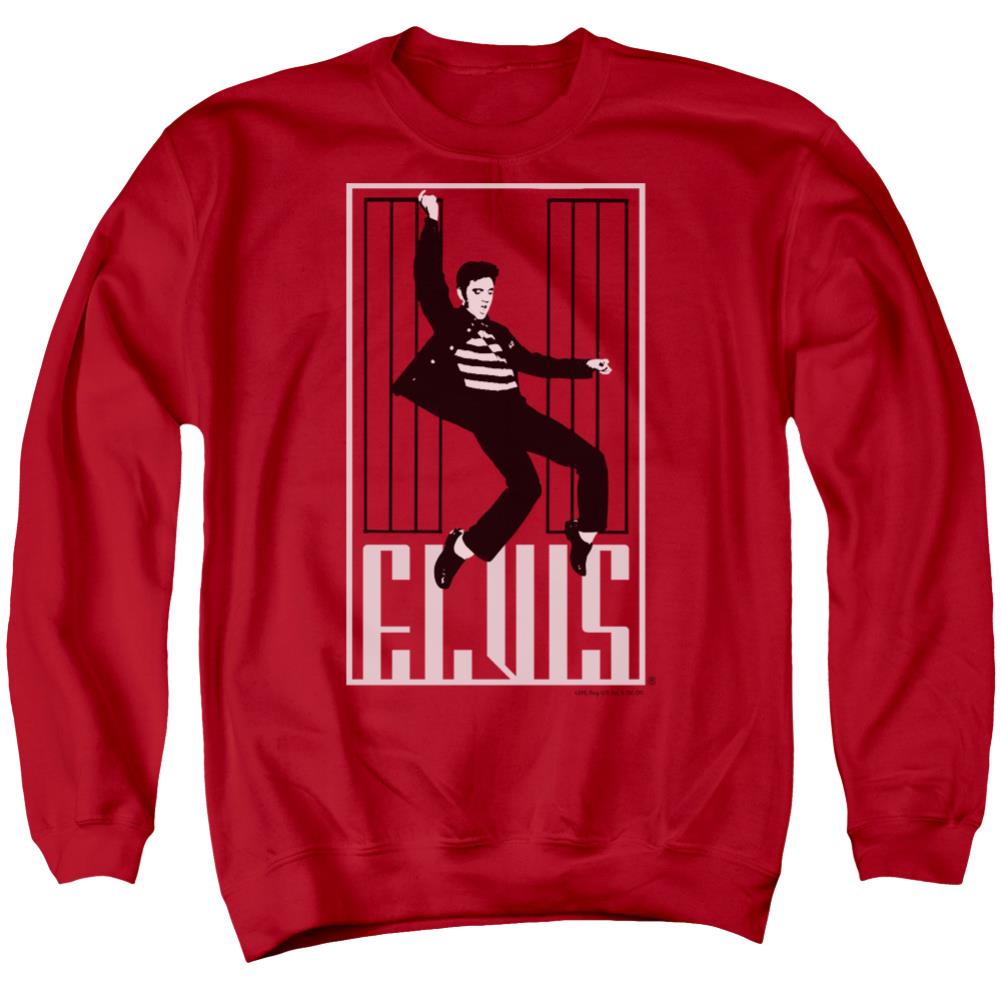 Elvis Presley One Jailhouse Men's Crewneck 50 50 Poly Long-Sleeve T-Shirt