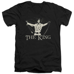 Elvis Presley Ornate King Men's 30/1 Cotton Slim V-Neck T-Shirt