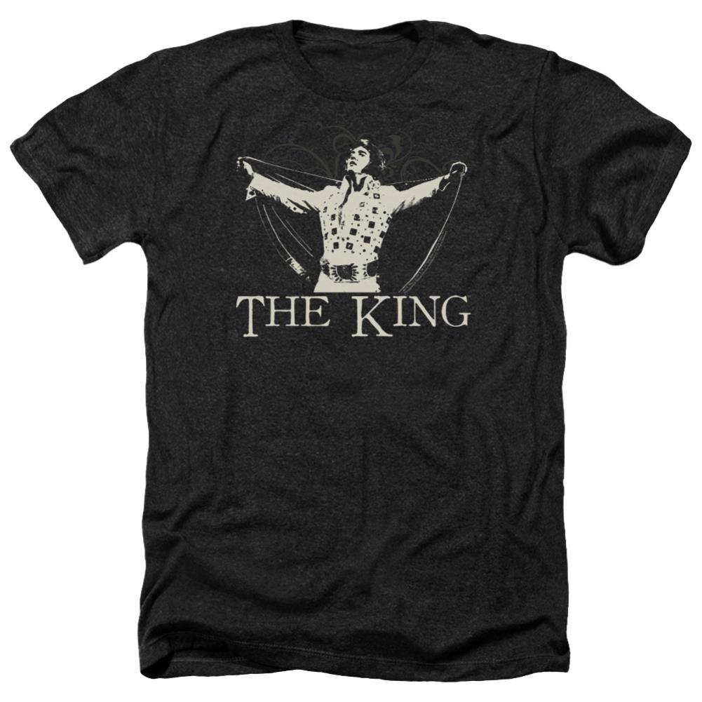 Elvis Presley Ornate King Men's 30/1 Heather 60 40 Poly Short-Sleeve T-Shirt