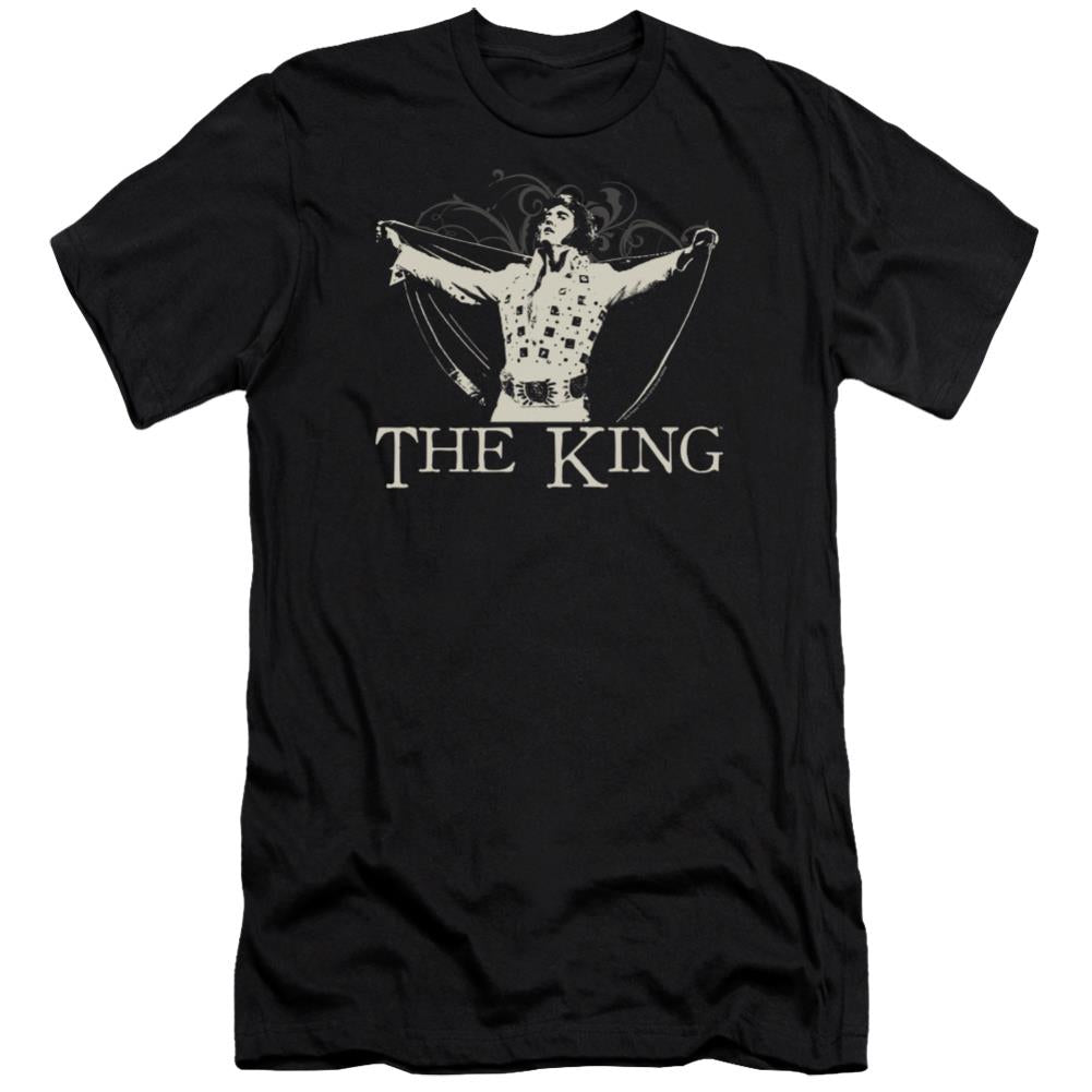 Elvis Presley Ornate King Men's Ultra-Soft 30/1 Cotton Slim Short-Sleeve T-Shirt