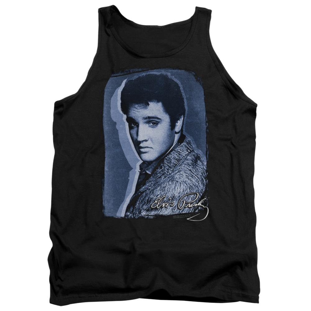 Elvis Presley Overlay Men's 18/1 Cotton Tank Top