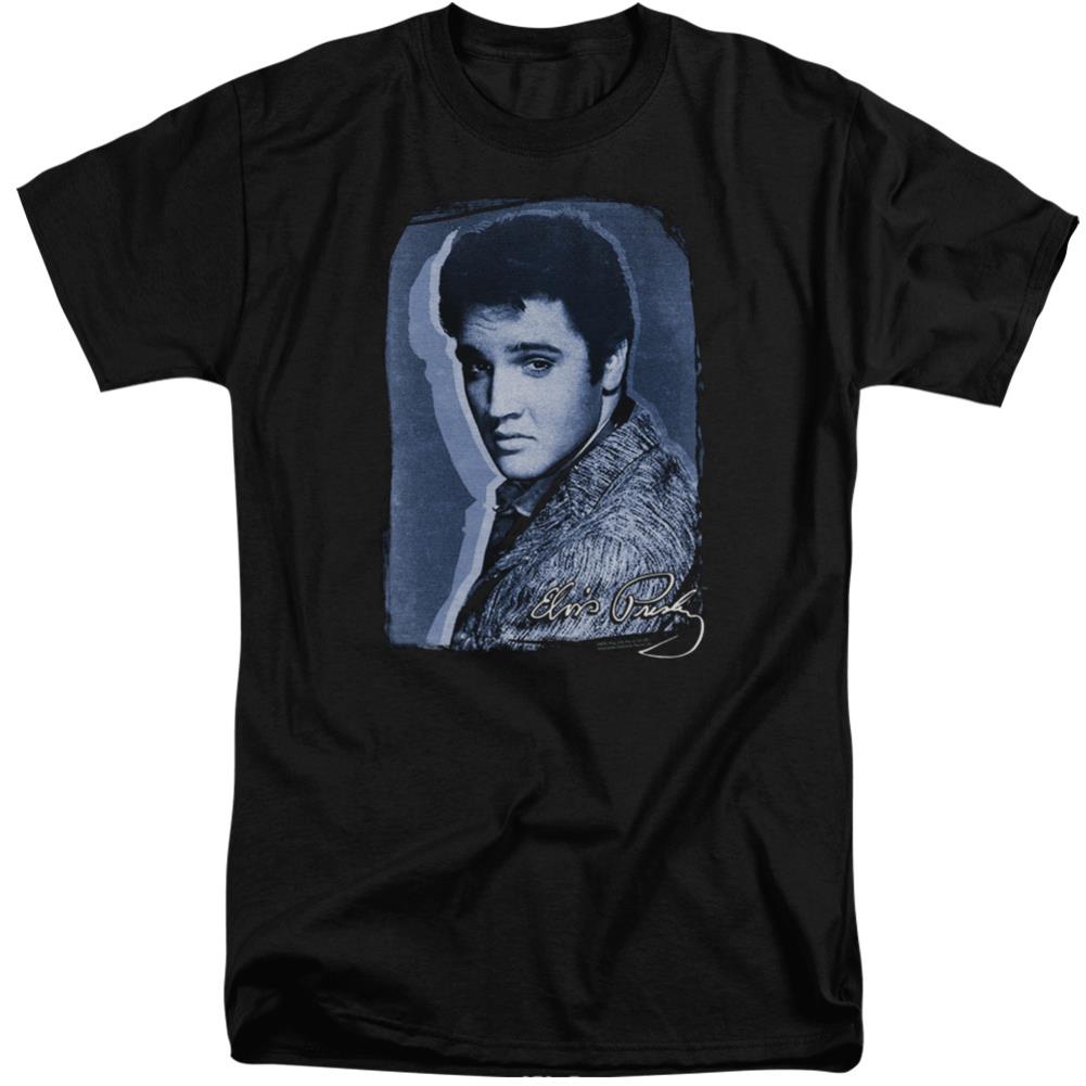 Elvis Presley Overlay Men's 18/1 Tall Cotton Short-Sleeve T-Shirt