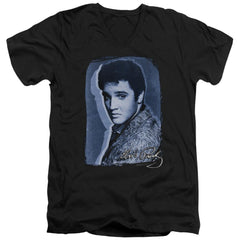 Elvis Presley Overlay Men's 30/1 Cotton Slim V-Neck T-Shirt