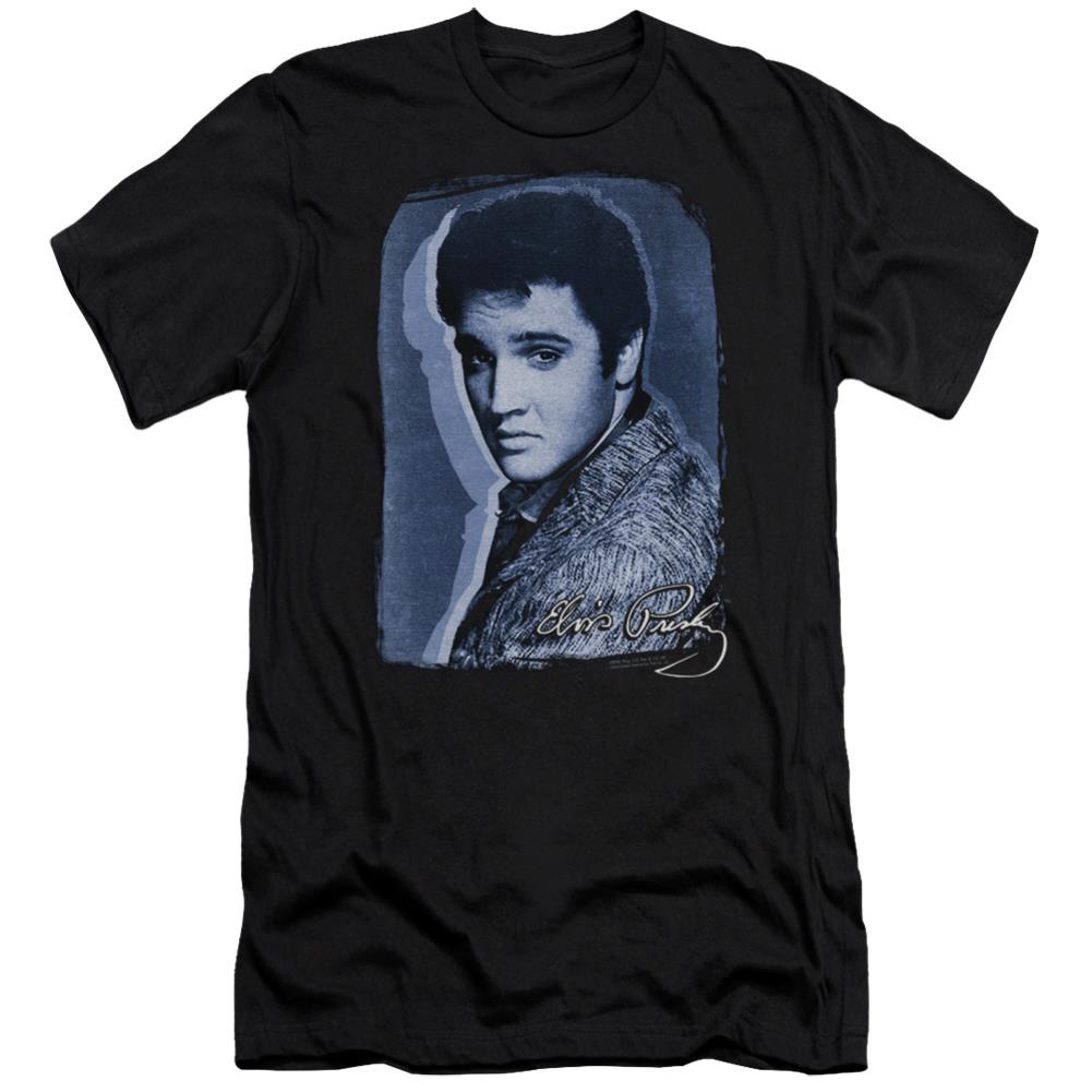 Elvis Presley Overlay Men's Ultra-Soft 30/1 Cotton Slim Short-Sleeve T-Shirt
