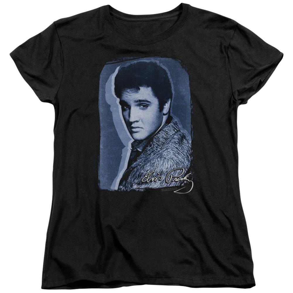 Elvis Presley Overlay Women's 18/1 Cotton Short-Sleeve T-Shirt