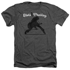 Elvis Presley Overprint Men's 30/1 Heather 60 40 Poly Short-Sleeve T-Shirt