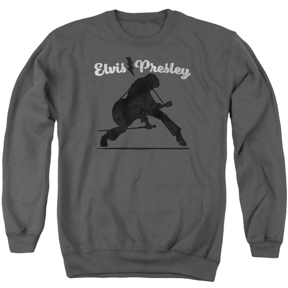Elvis Presley Overprint Men's Crewneck 50 50 Poly Long-Sleeve T-Shirt