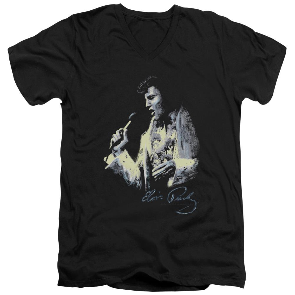 Elvis Presley Painted King Men's 30/1 Cotton Slim V-Neck T-Shirt