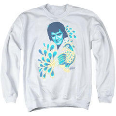 Elvis Presley Peacock Men's Crewneck 50 50 Poly Long-Sleeve T-Shirt