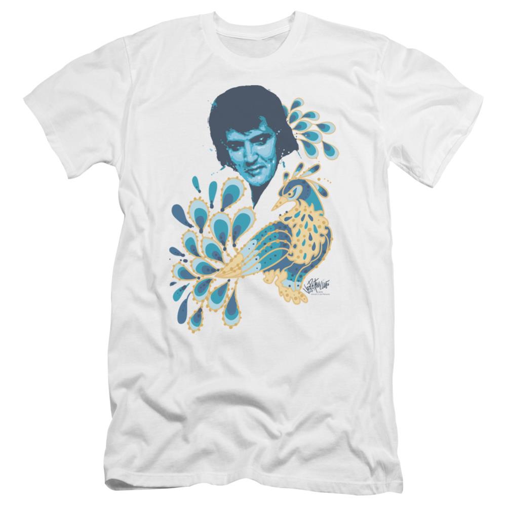 Elvis Presley Peacock Men's Ultra-Soft 30/1 Cotton Slim Short-Sleeve T-Shirt