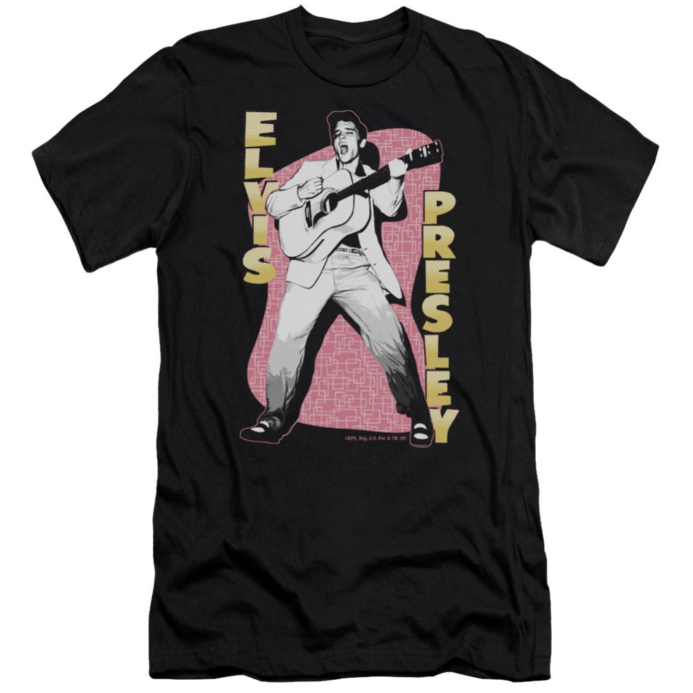 Elvis Presley Pink Rock Men's Ultra-Soft 30/1 Cotton Slim Short-Sleeve T-Shirt